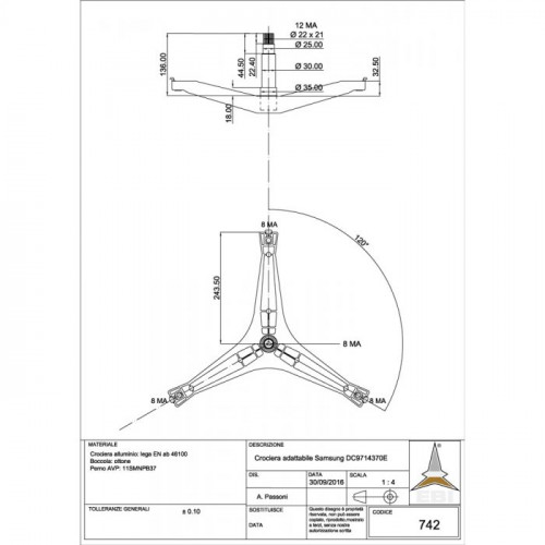 Крестовина барабана DC97-14370E, DC97-14370H