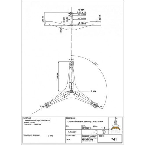 Крестовина барабана для СМ SAMSUNG Diamond DC97-15182A Аналог